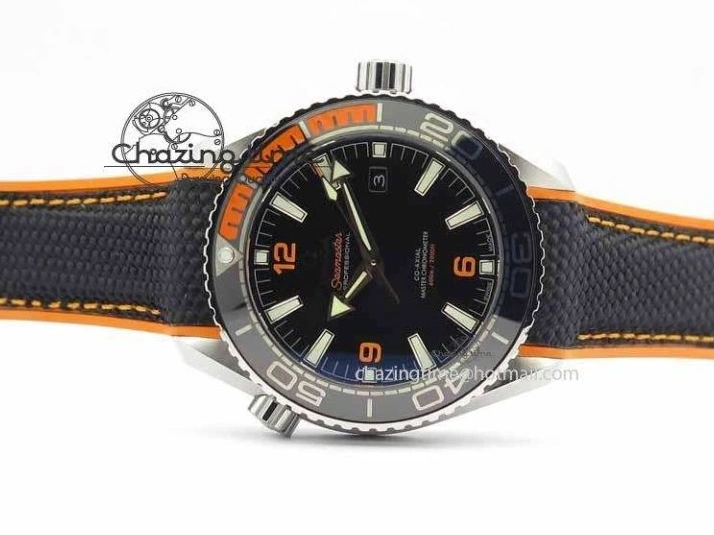 0417 Resilient Planet Ocean 2016 43.5mm SS OM 1:1 Best Edition Black Dial On Black Nylon Strap A 8167